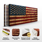 Old Glory American Flag Wall Art Canvas