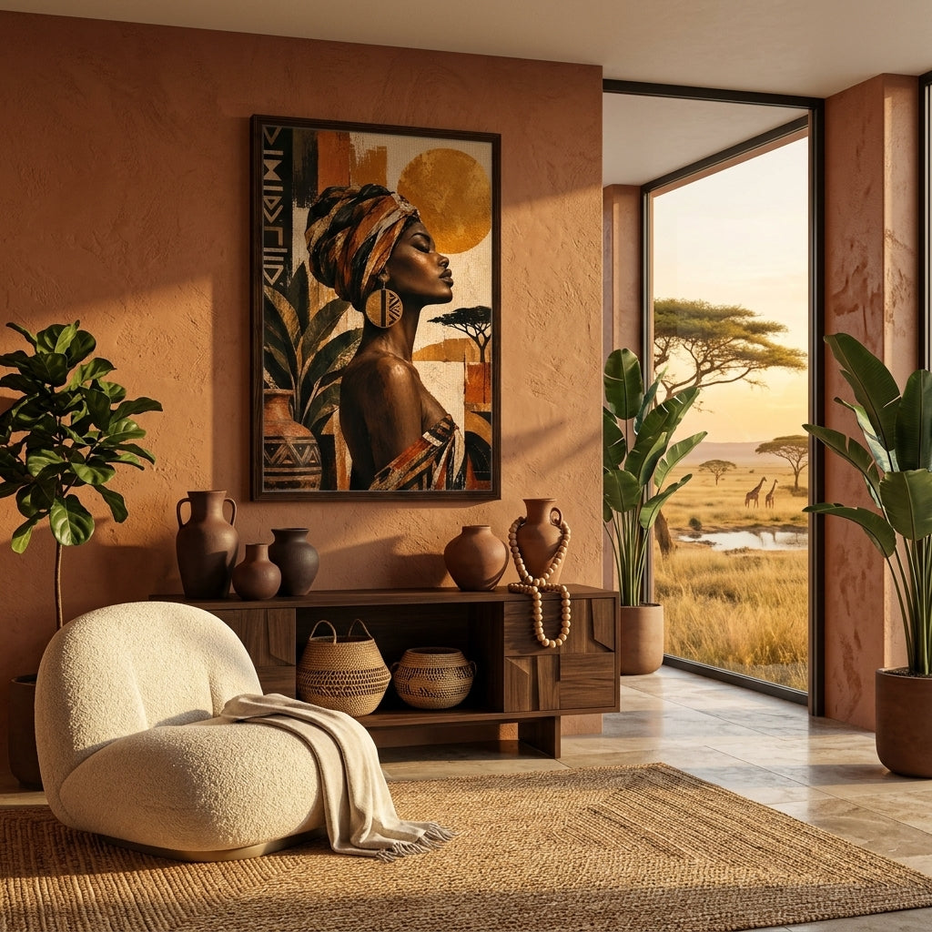 The Golden Ancestry™ — Afro Boho Canvas Wall Art