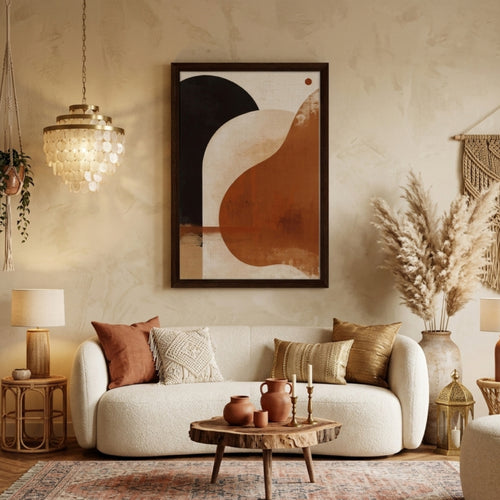 Sahara Echoes™ Afro-Boho Abstract Canvas Wall Art