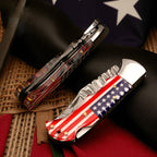 Premium American Heritage Damascus Folding Hunter