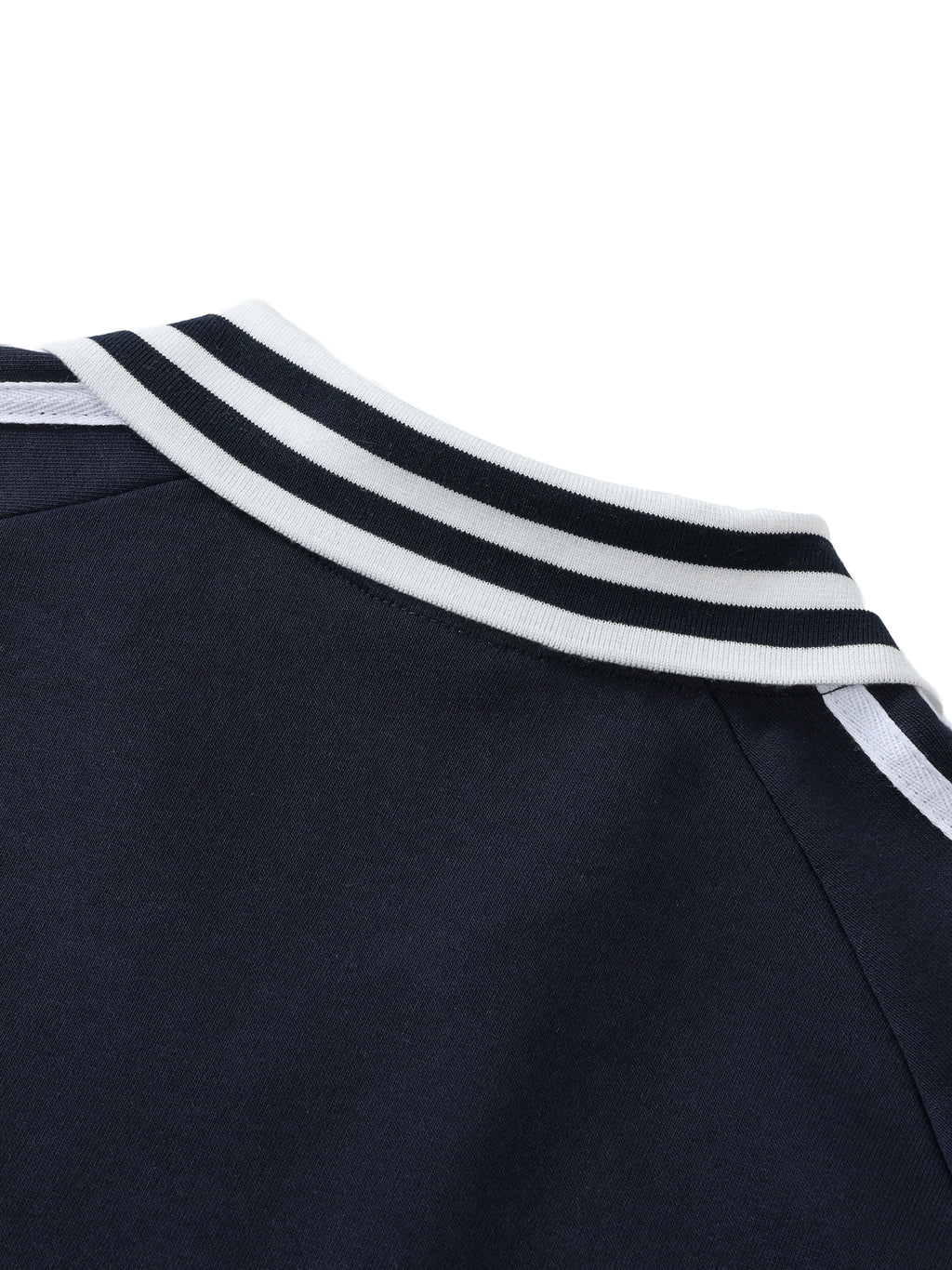 Contrast Striped Lapel Collar Sweatshirt